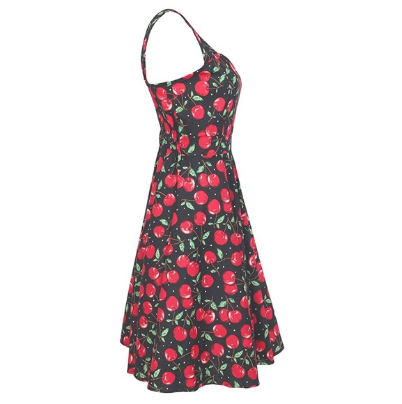 NWT 50s Retro Rockabilly Pinup Cherries Dress - Picture 5 of 6